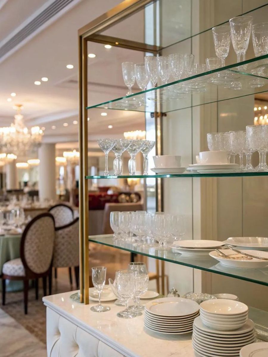 Services glass shelves